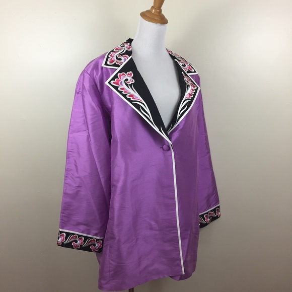 Bob Mackie Jackets & Blazers - NWT BOB MACKIE QVC 100% Silk Embroidery Jacket